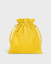 SMALL CRYSTAL POUCH IN LAMBSKIN - ULTRA YELLOW - MORE LINES - 1 | CELINE