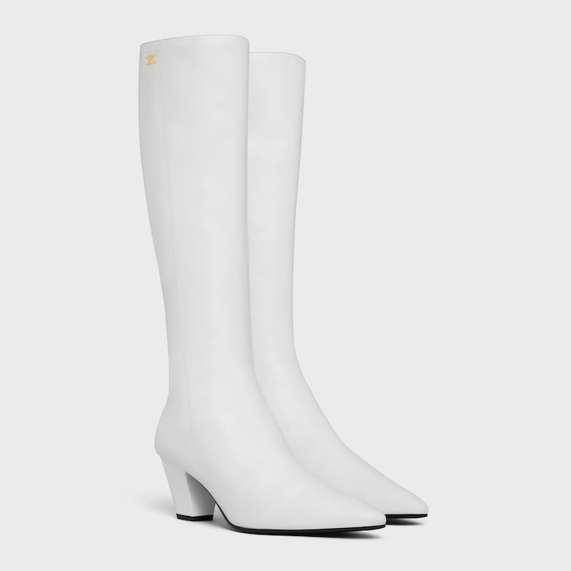 STAGE - HIGH BOOT IN LAMBSKIN - Ultra White -  - 1 | CELINE