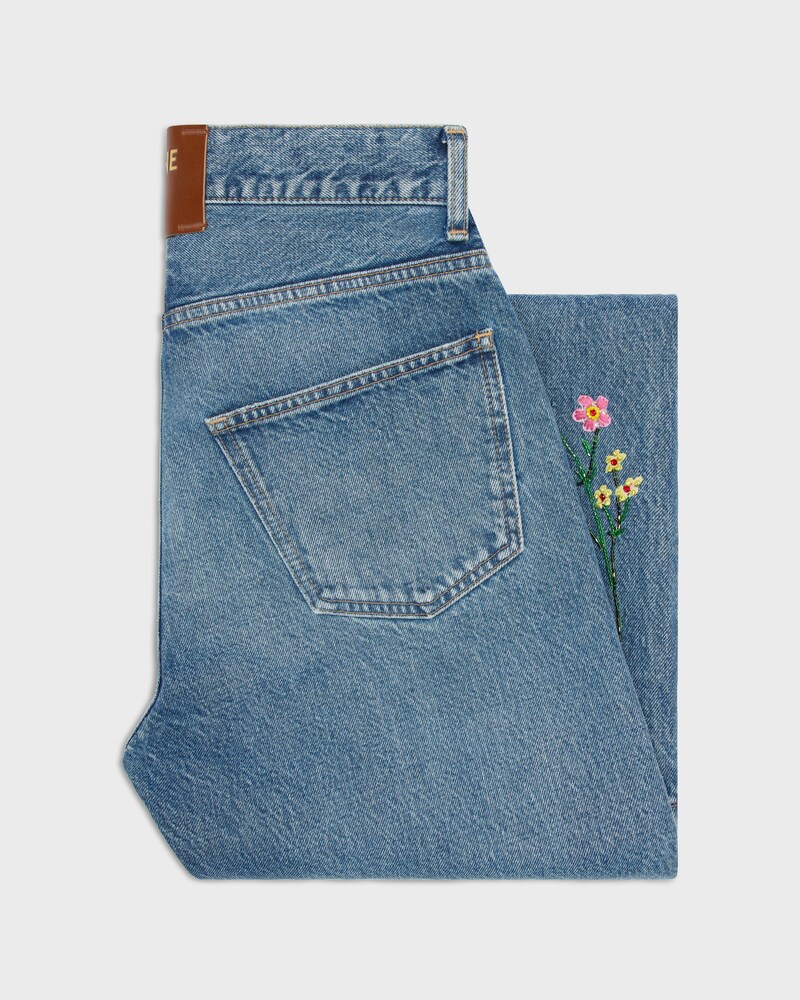 jeans boyfriend 001 brodé denim coton - VIVIENNE GLASS -  - 1 | CELINE