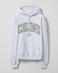 hoodie molleton coton - GREY / BLACK / OFF WHITE -  - 1 | CELINE
