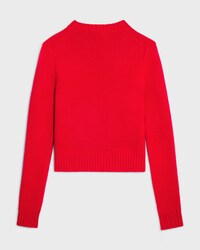 JERSEY CON CUELLO REDONDO DE LANA Y CACHEMIRA - ROJO INTENSO -  - 2 | CELINE