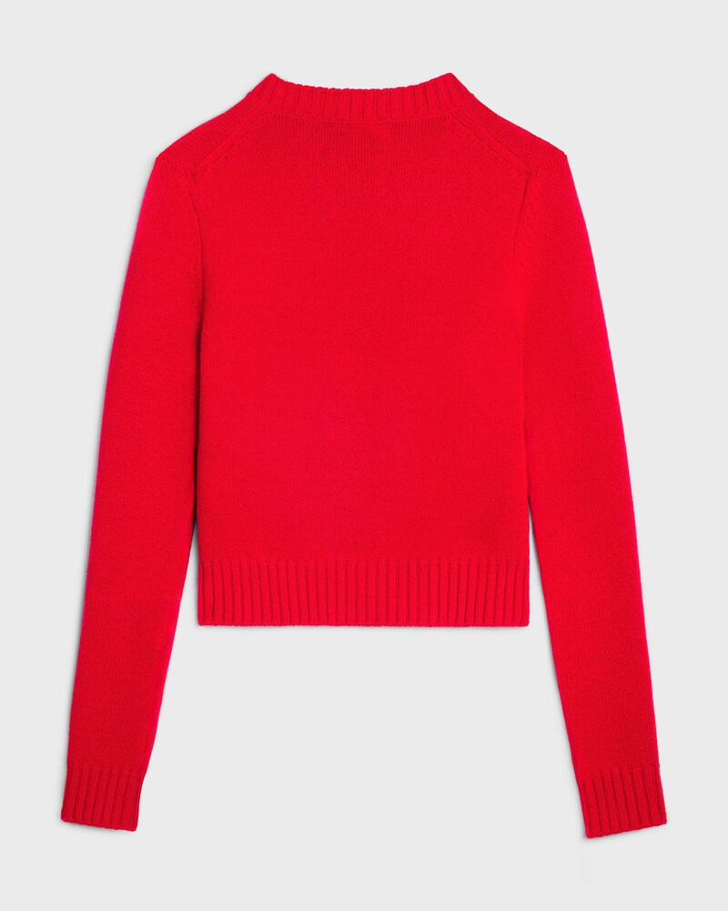 crewneck sweater IN wool and cashmere - BRIGHT RED -  - 1 | CELINE