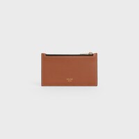 Zipped compact card holder IN Triomphe Canvas and Lambskin - Tan - TRIOMPHE CANVAS - 2 | CELINE