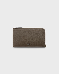 LONG ZIPPED CARD HOLDER IN GRAINED CALFSKIN - DARK MOSS - NEW - 1 | CELINE