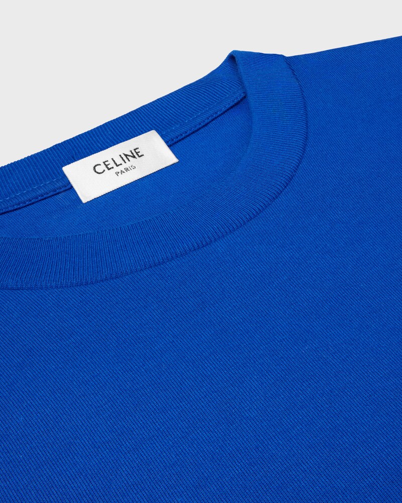 T-SHIRT IN cotton jersey - ROYAL BLUE / OFF WHITE -  - 1 | CELINE