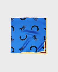 square IN silk twill - BURGUNDY / BLUE -  - 2 | CELINE