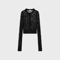 CÁRDIGAN DE GANCHILLO DE ALGODÓN - NEGRO -  - 1 | CELINE