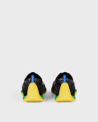 SOFT SNEAKER IN STRETCH LAMBSKIN, SUEDE CALFSKIN AND LAMBSKIN - BLACK/BRIGHT YELLOW/GREEN -  - 2 | CELINE