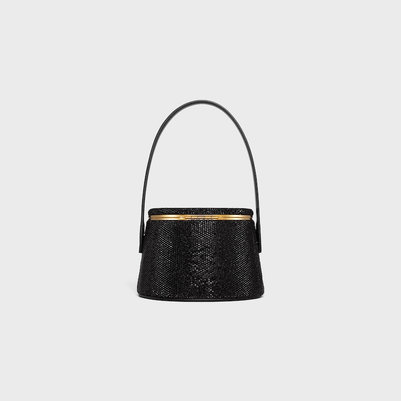 CELINE NINA MINAUDIERE in SUEDE CALFSKIN WITH STRASS - BLACK - GIFT FINDER - 1 | CELINE