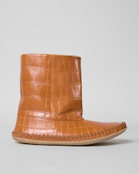BOTAS DE CAÑA MEDIA FLEXIBLES EN PIEL DE BECERRO CON ESTAMPADO DE COCODRILO - TOSTADO -  - 1 | CELINE