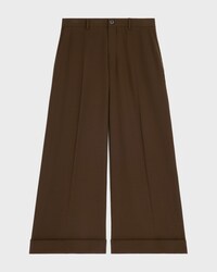 Docks Hosen aus Stretch-Wollgabardine - KAKI MARRON -  - 1 | CELINE