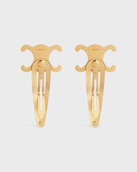 Celine Set of 2 Snap Hair Clips in Brass with Gold Finish and Steel - GOLD - HAIR ACCESSORIES - 2 | CELINE