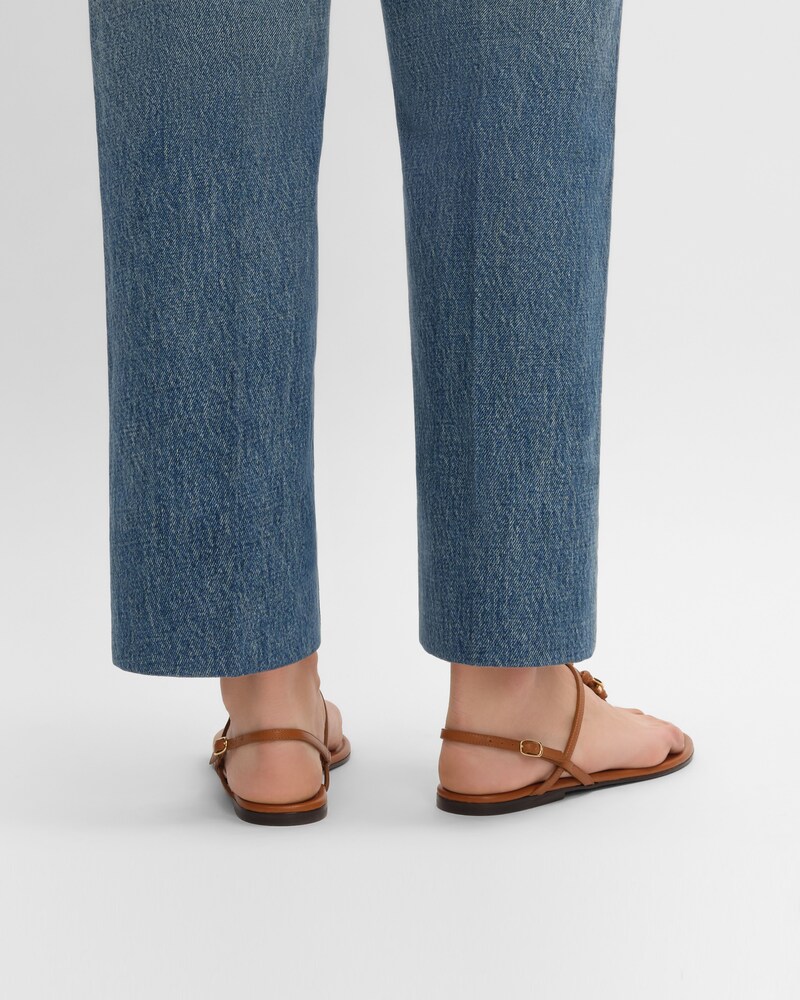 SANDALE PENNY EN CUIR DE VEAU SOUPLE - COGNAC -  - 1 | CELINE