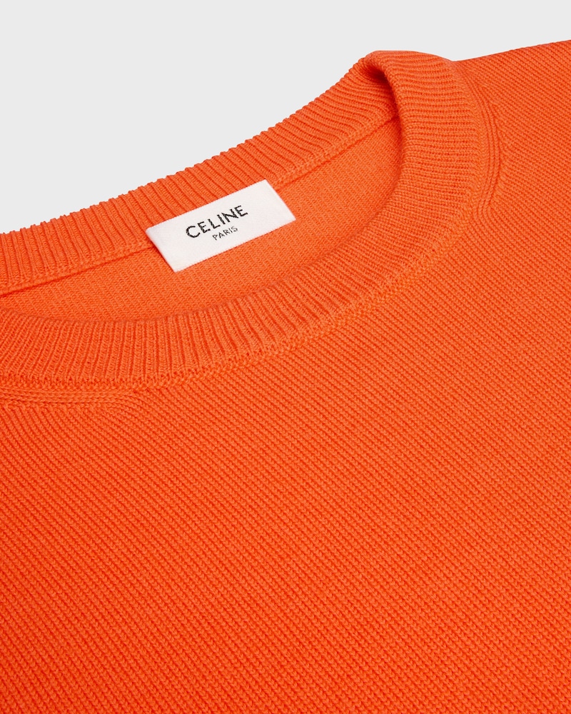 crewneck sweater IN fine wool - ORANGE -  - 1 | CELINE