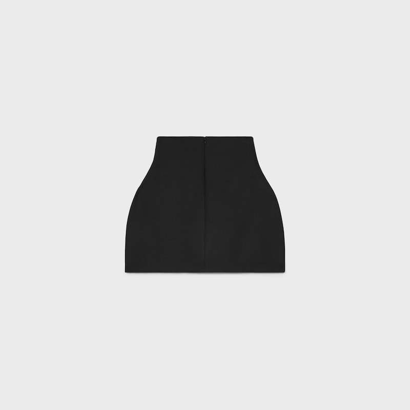 mini skirt IN wool and silk cady - BLACK -  - 1 | CELINE
