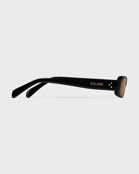 Rectangular S343 sunglasses in Acetate - BLACK -  - 2 | CELINE