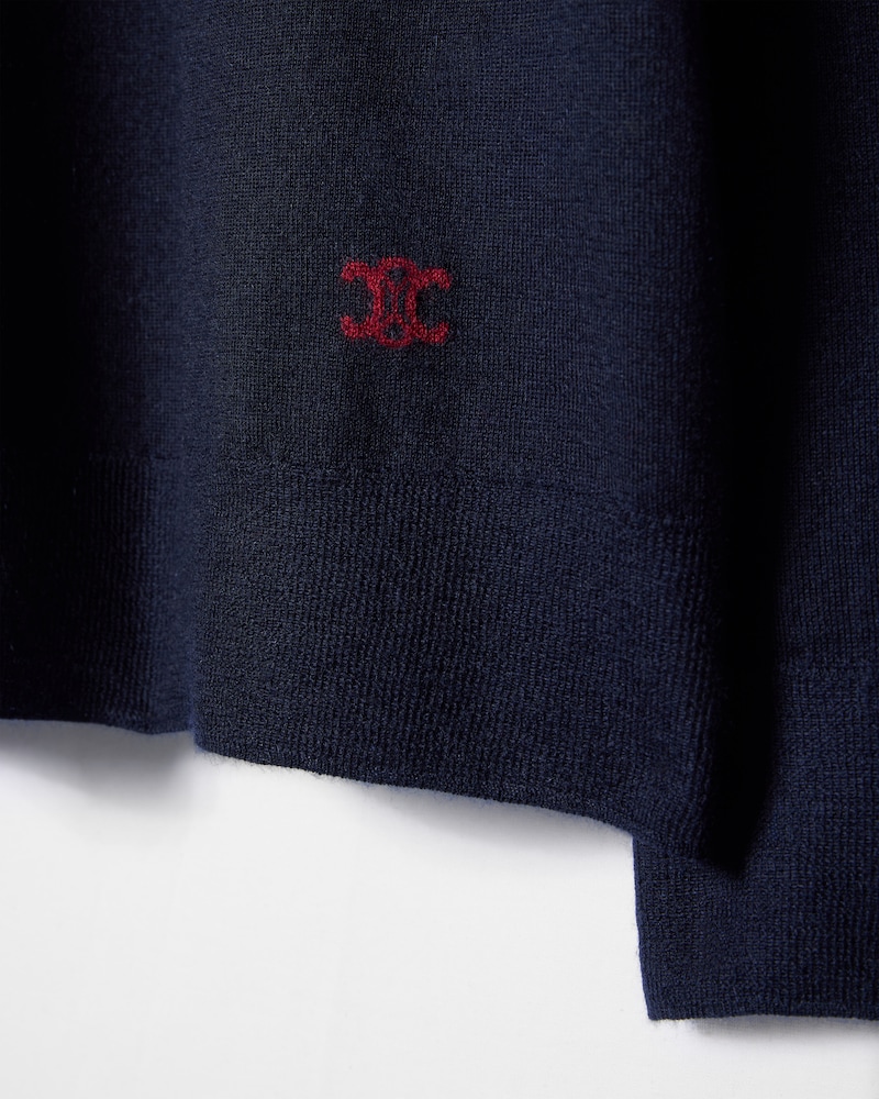 crewneck sweater IN cashmere - NAVY / BORDEAUX -  - 1 | CELINE