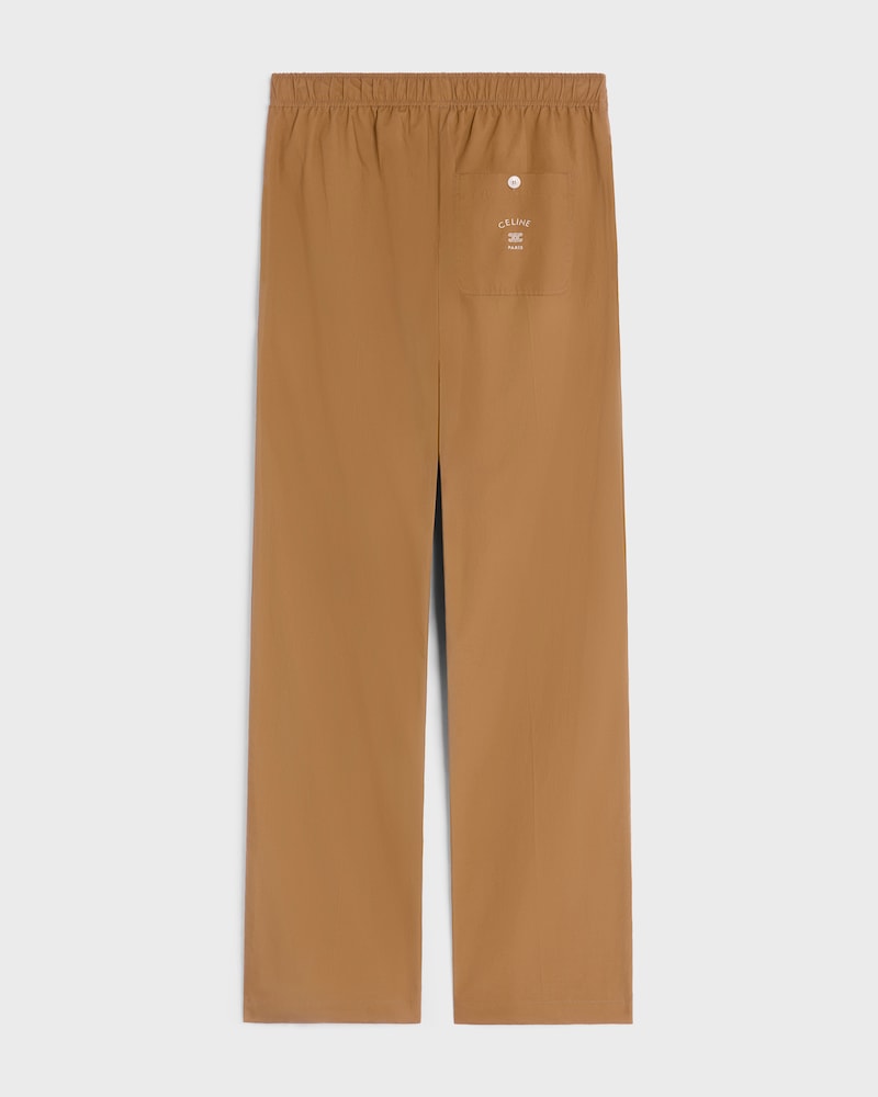 trousers IN COTTON AND LINEN CLOTH - CHESTNUT -  - 1 | CELINE