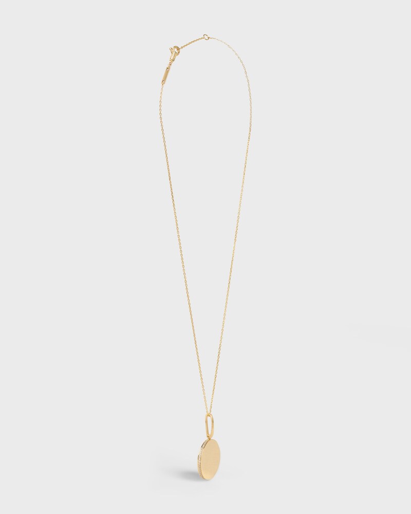 Medaille Celine Small Necklace in Yellow Gold and Diamonds - Yellow Gold and White - NECKLACES - 1 | CELINE