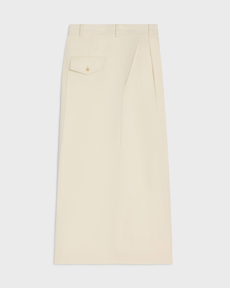 montauk cropped trousers IN DIAGONAL WOOL - IVORY -  - 1 | CELINE