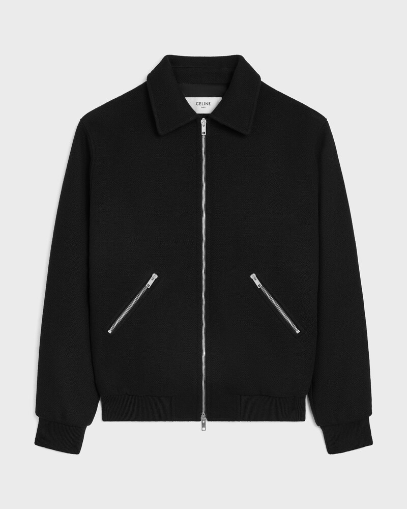 teddy jacket IN TEXTURED WOOL - BLACK -  - 1 | CELINE
