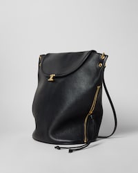 BUCKET SOFT TRIOMPHE IN SUPPLE SHINY LAMBSKIN - BLACK - ALL BAGS - 2 | CELINE