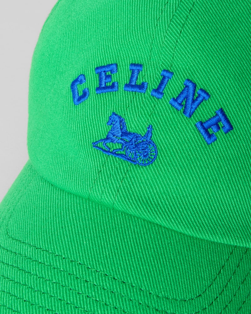 celine richelieu cap IN light cotton twill - SPRITE GREEN -  - 1 | CELINE