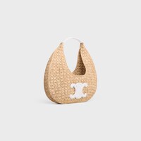 celine classic panier HOBO BAG IN Raffia and Calfskin - WHITE - GIFTS FOR HER - 2 | CELINE