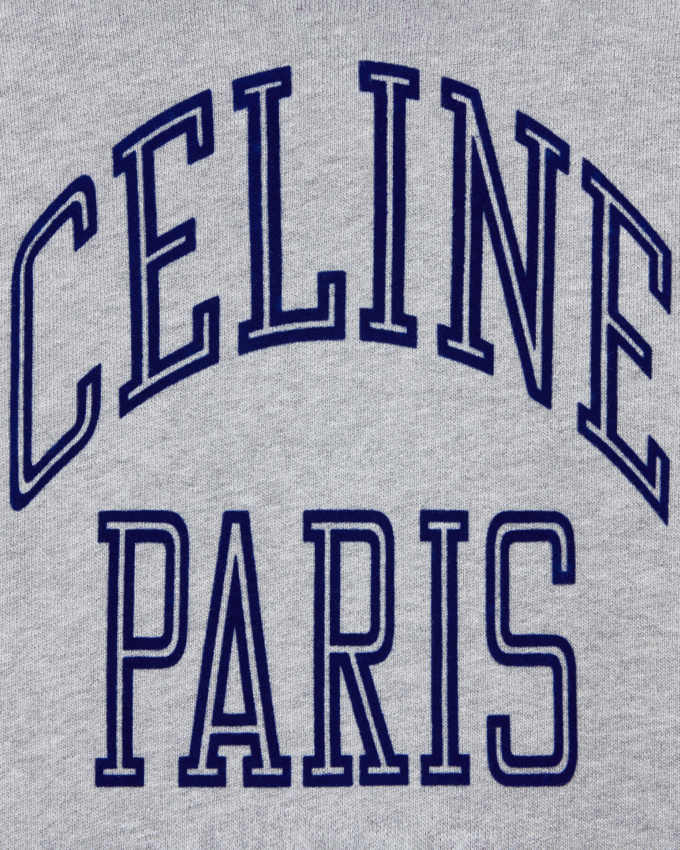 loose hoodie IN cotton fleece - GREY MELANGE/NAVY | CELINE