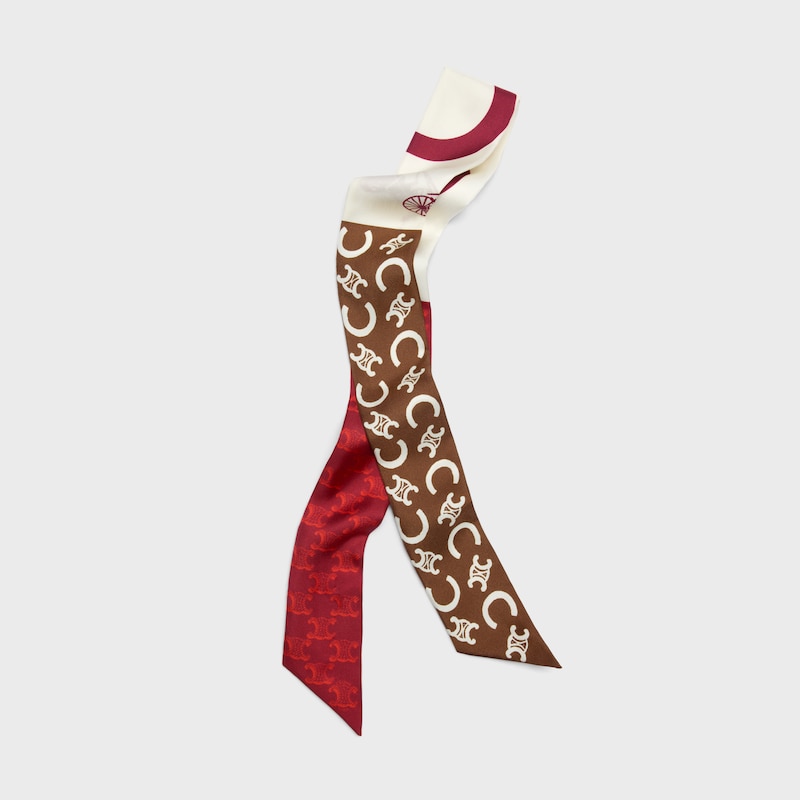 lavalli&egrave;re twill de soie h&eacute;ritage - BROWN/RED/BURGUNDY -  - 1 | CELINE