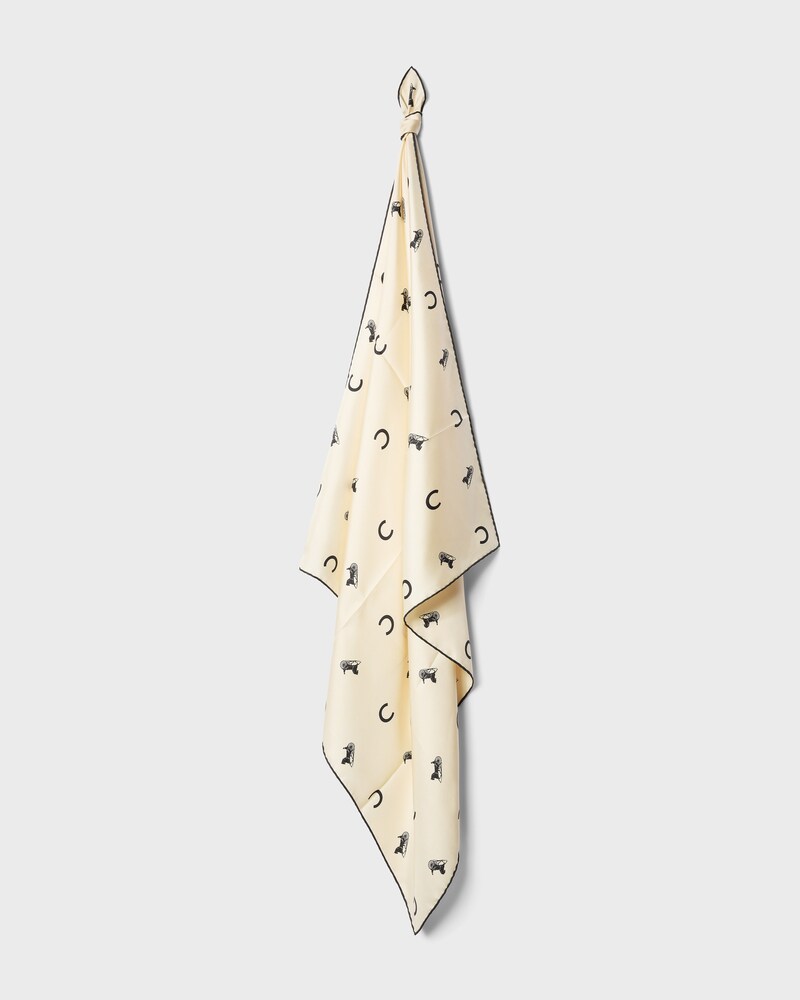 LITTLE C CAL&Egrave;CHE FOULARD 90 - VANILLA / BLACK -  - 1 | CELINE