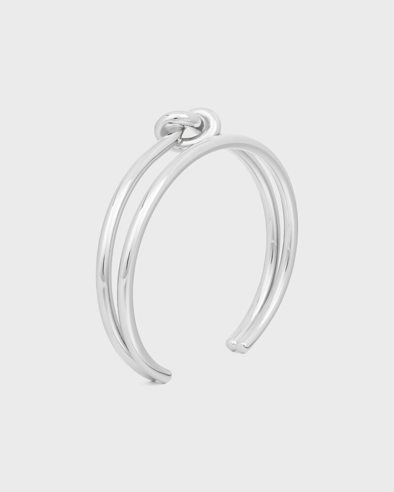 Jonc Double Knot en Laiton Rhodié - ARGENT -  - 1 | CELINE