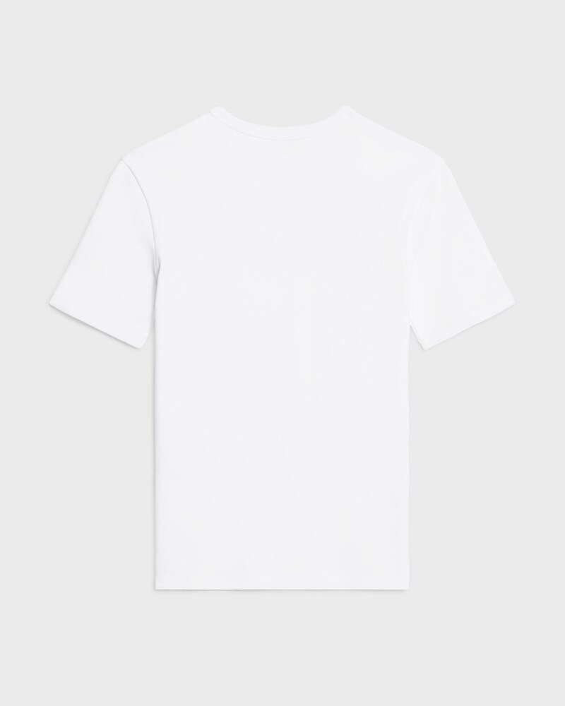 t-shirt triomphe jersey coton côtelé - BLANC/BLEU MARINE -  - 1 | CELINE