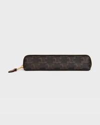Pencil Case Triomphe Canvas - BLACK / TAN - CELINE MAISON - 1 | CELINE