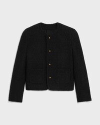 icone jacket IN wool natté - BLACK -  - 1 | CELINE