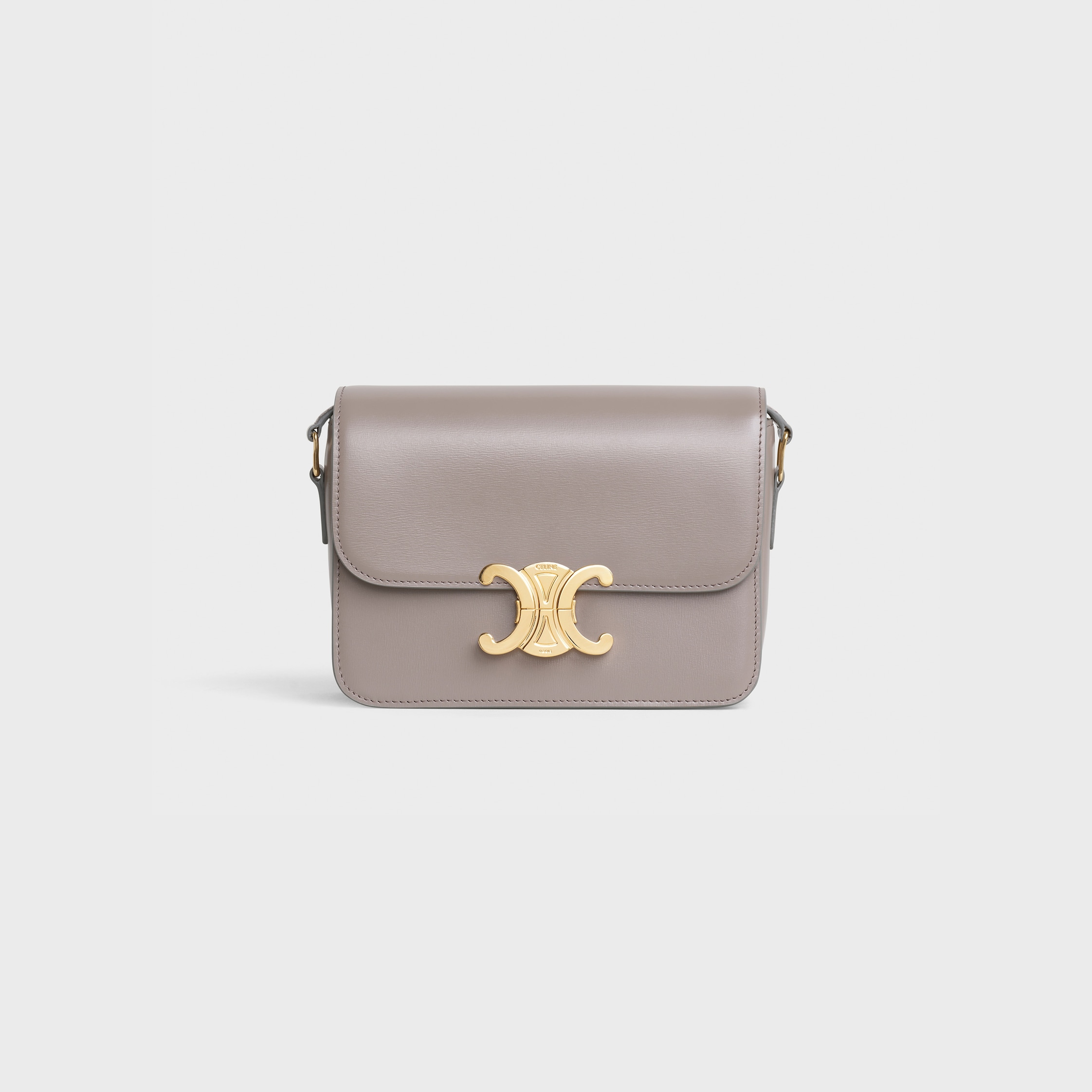 TEEN TRIOMPHE BAG IN shiny calfskin - PEBBLE | CELINE