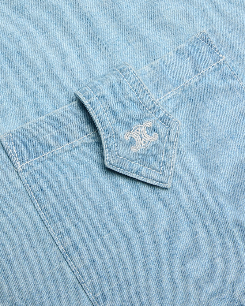 shirt IN cotton denim - BIO BLEACH WASH -  - 1 | CELINE