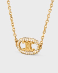 Maillon Triomphe Necklace in Yellow Gold and Diamonds - Yellow Gold & White - NECKLACES - 2 | CELINE