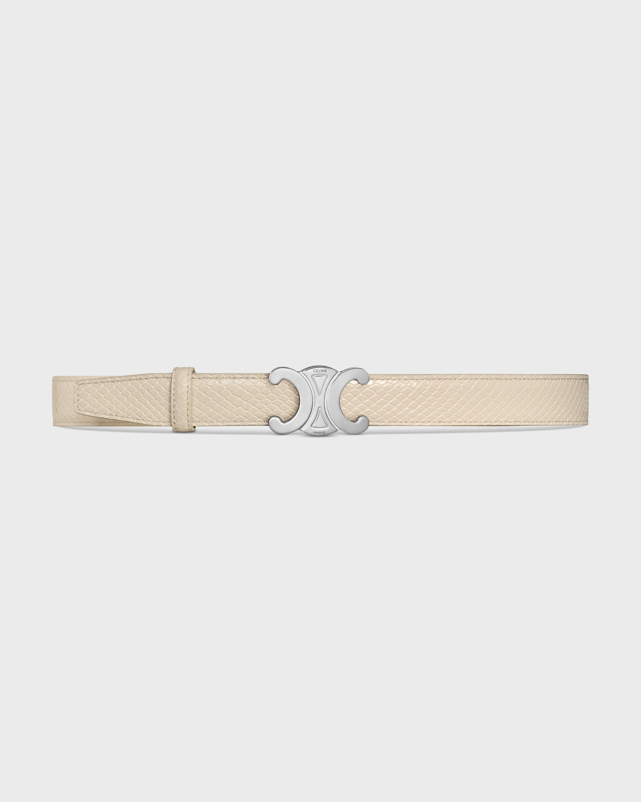 TRIOMPHE BUCKLE & REVERSIBLE STRAP 25MM - RICE / CREAM | CELINE