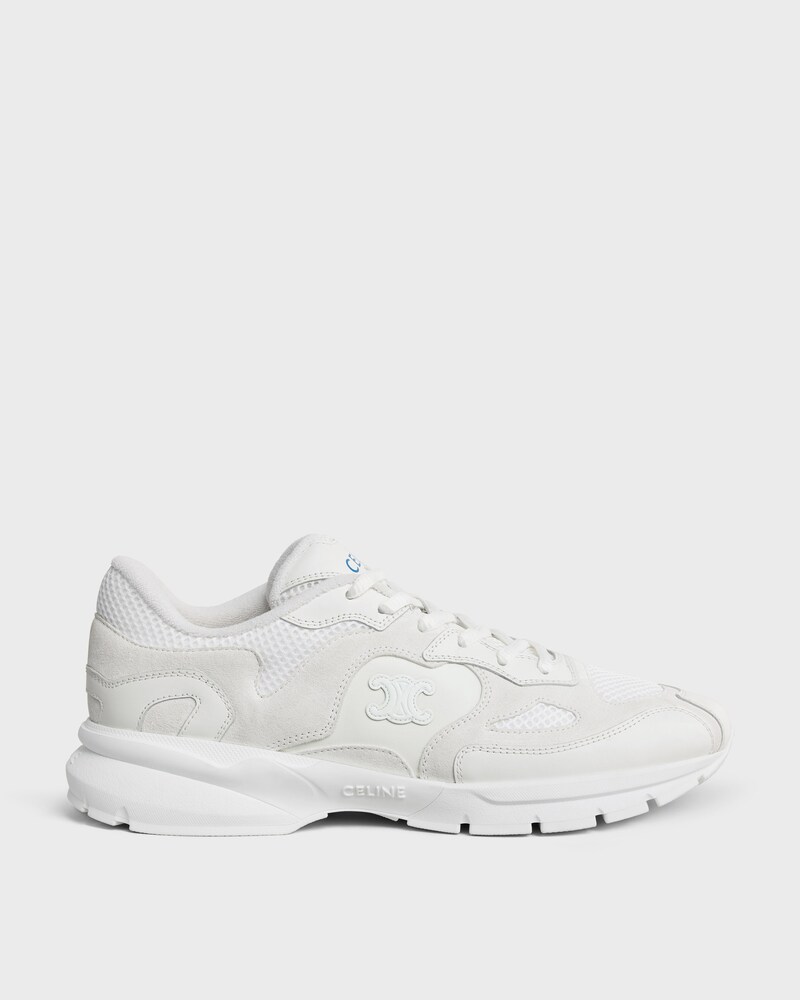 RUNNER SNEAKER IN CALFSKIN, SUEDE CALFSKIN AND MESH - OPTIC WHITE -  - 1 | CELINE