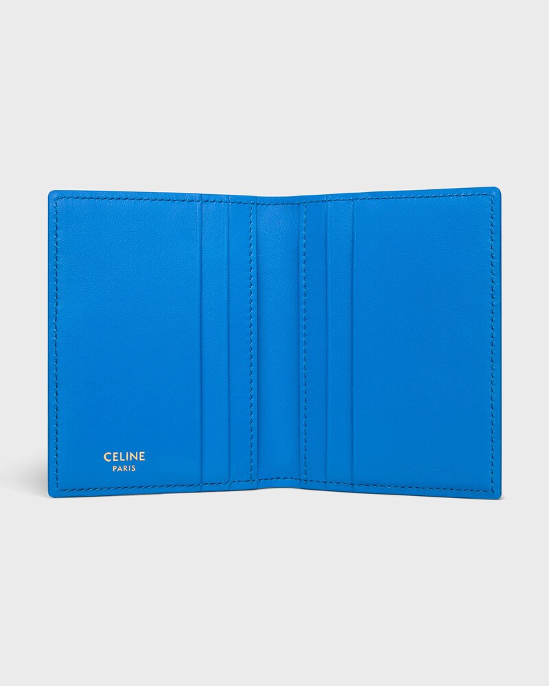 BI-FOLD CARD HOLDER TRIOMPHE PONTET IN GOATSKIN - ULTRA BLUE - CARD HOLDERS - 1 | CELINE