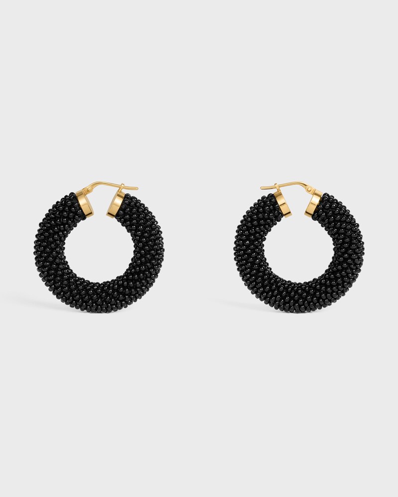 Créoles Celine Défilé en perles de verre et laiton doré - Noir / Doré - BOUCLES D'OREILLES - 1 | CELINE