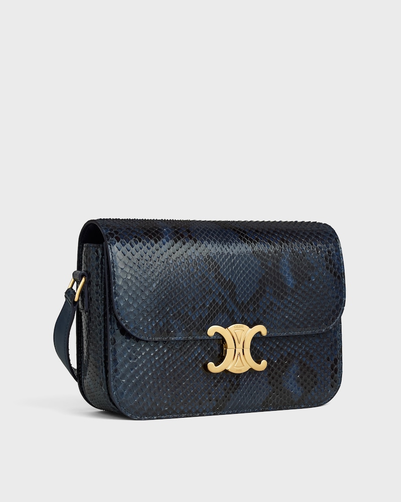 CLASSIQUE TRIOMPHE BAG IN PYTHON - DEEP NAVY - TRIOMPHE - 1 | CELINE