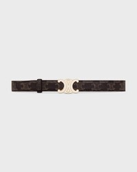 Reversible Strap 25MM IN Taurillon Leather and Triomphe Canvas -  -  - 2 | CELINE