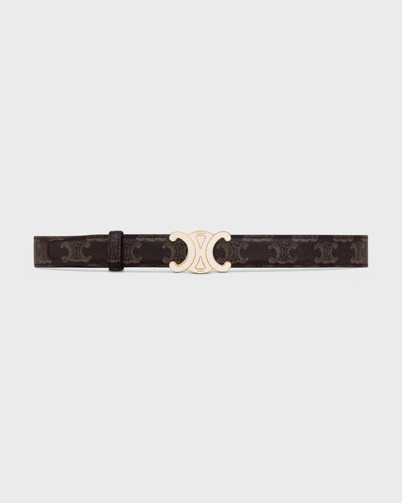 Reversible Strap 25MM IN Taurillon Leather and Triomphe Canvas -  -  - 1 | CELINE