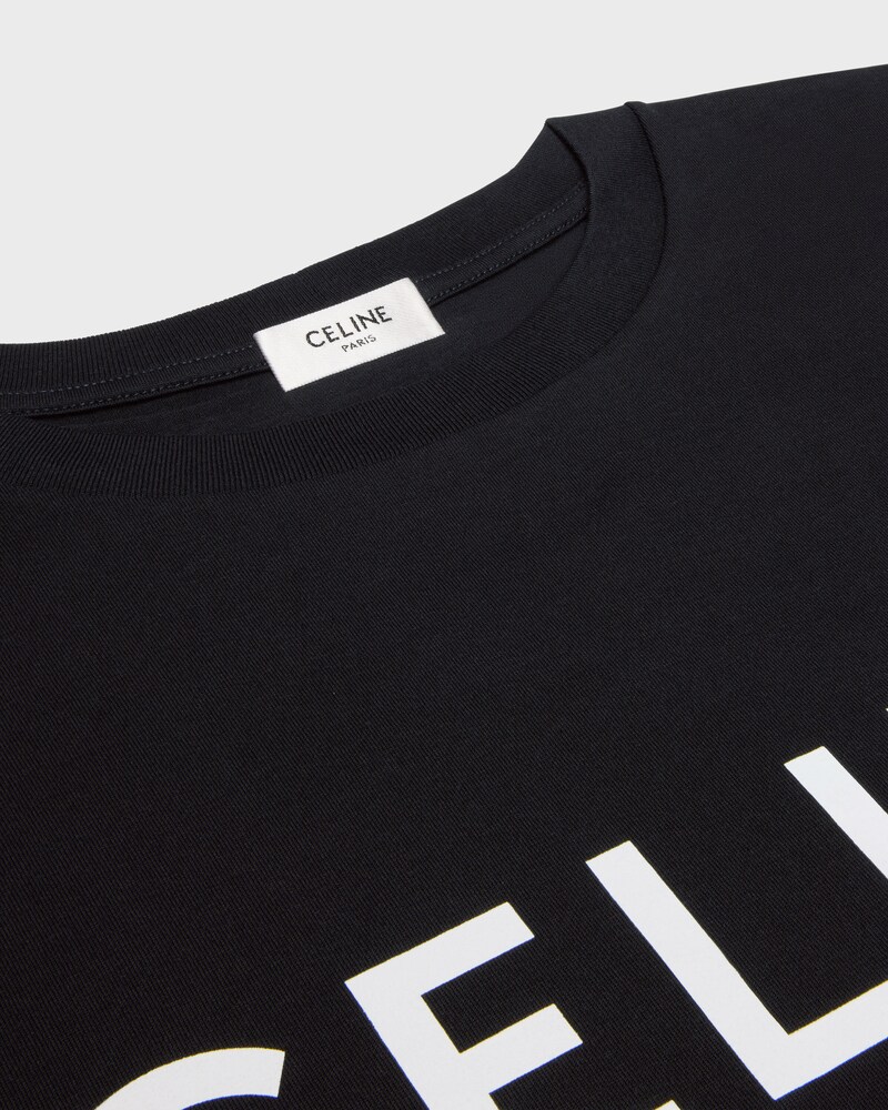 CELINE LOOSE T-SHIRT IN COTTON JERSEY - BLACK / WHITE -  - 1 | CELINE