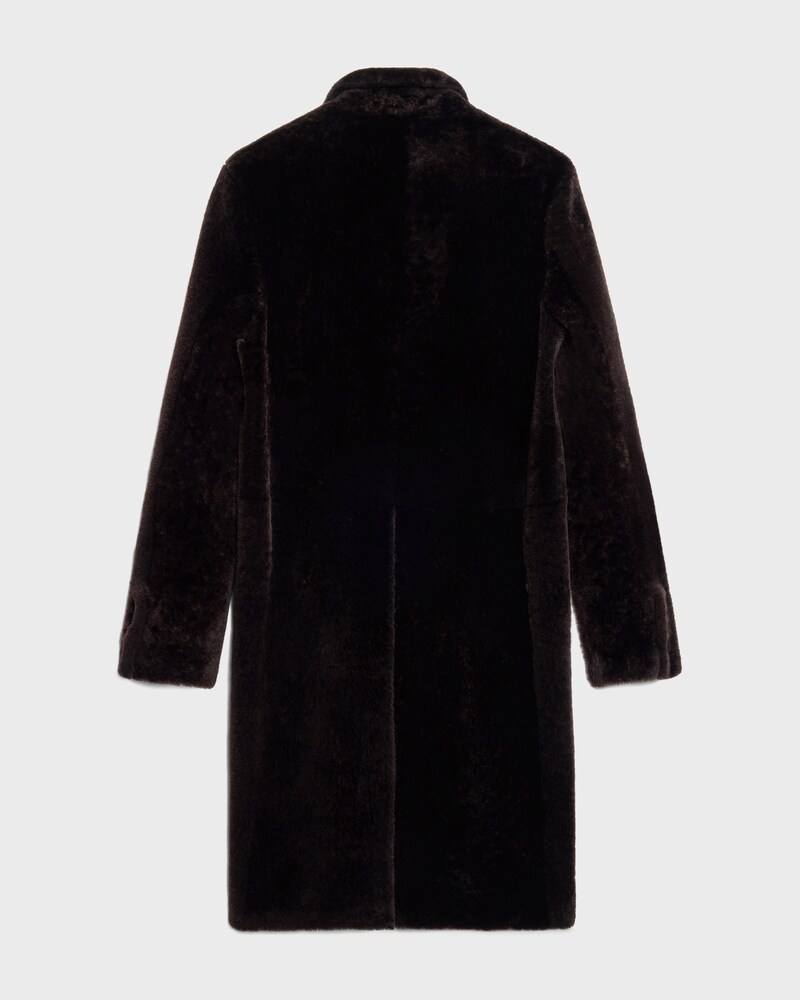 tailoring coat IN Lamb Shearling - EBENE -  - 1 | CELINE