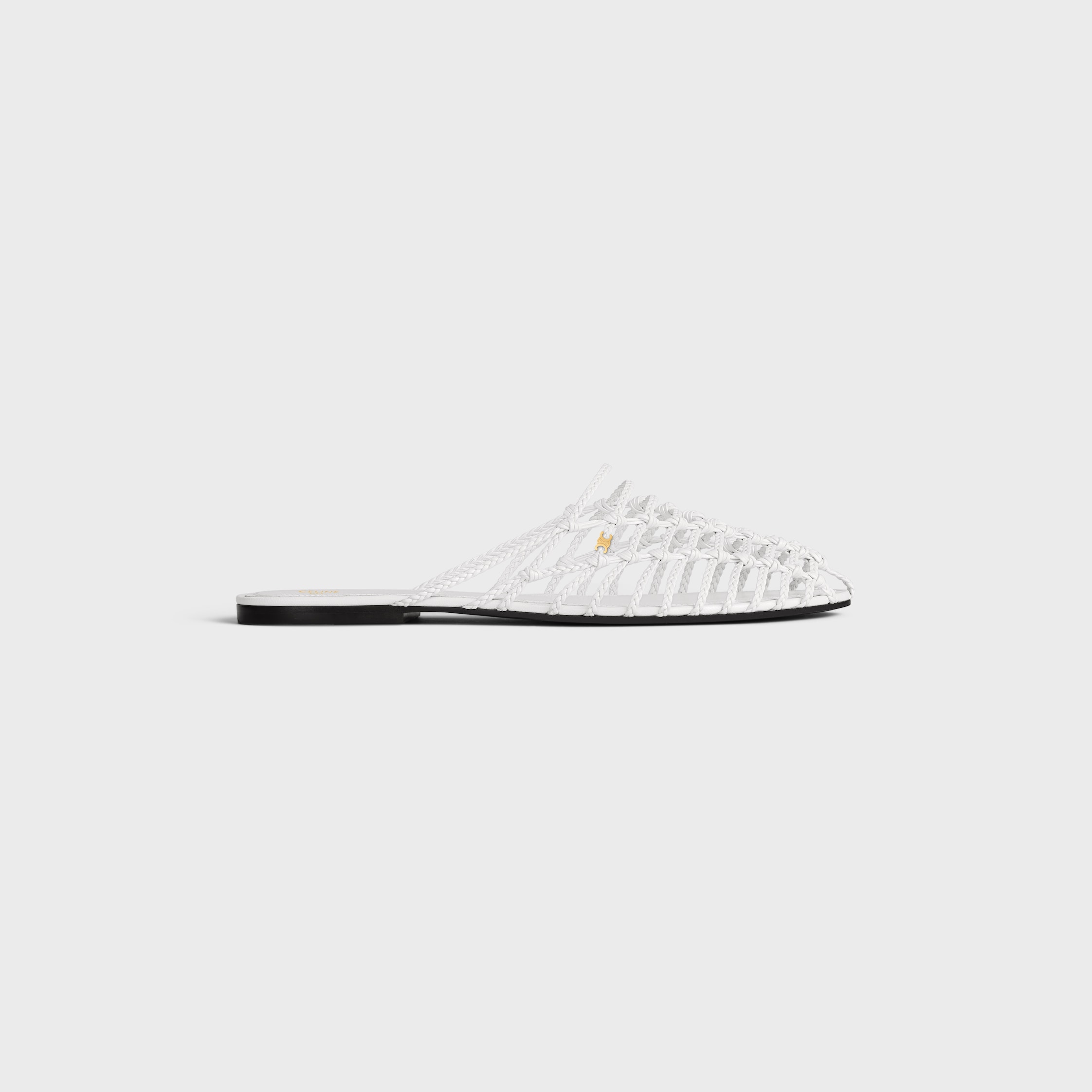 SCOOBIE BRAIDED MULE IN GOATSKIN - WHITE | CELINE
