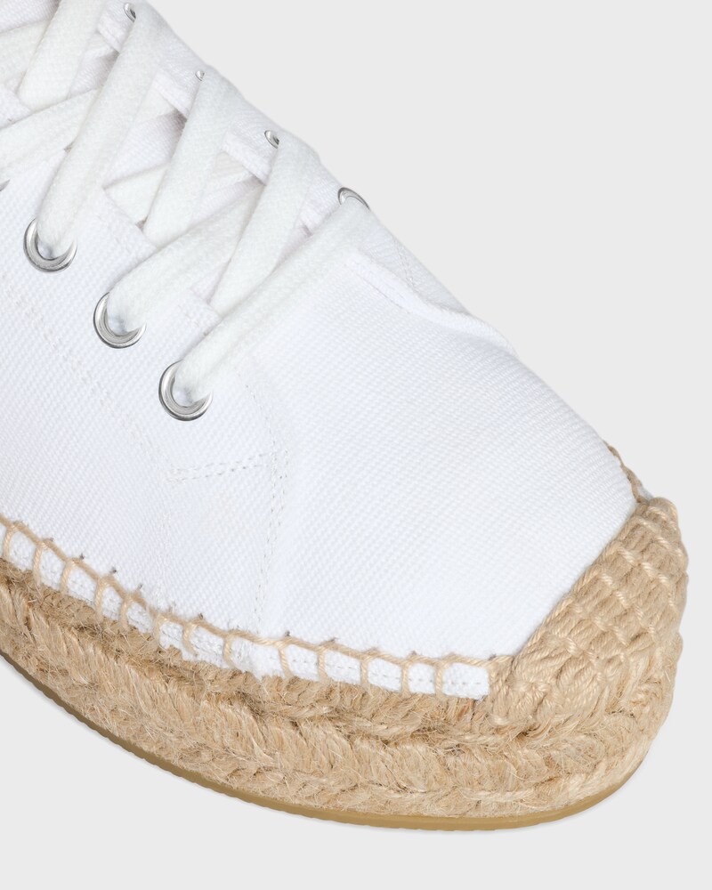 LES ESPADRILLES CELINE LACE-UP IN CANVAS AND CALFSKIN - OPTIC WHITE -  - 1 | CELINE