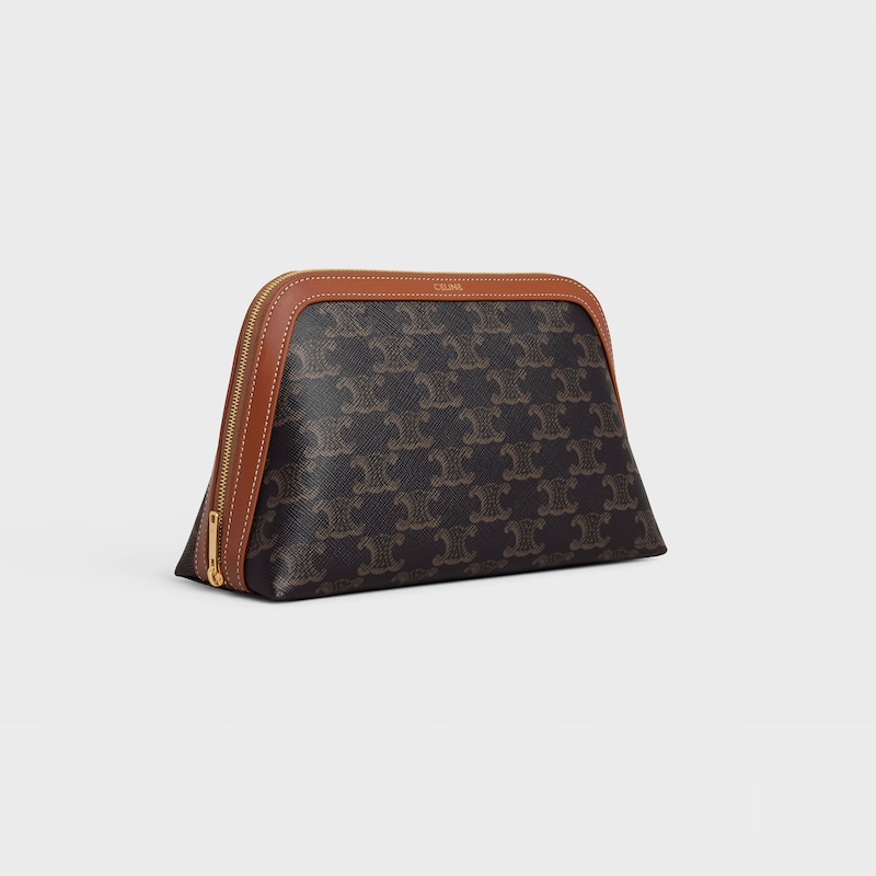 中号标志印花化妆包 - 棕黄色 - 旅行用品 - 1 | CELINE